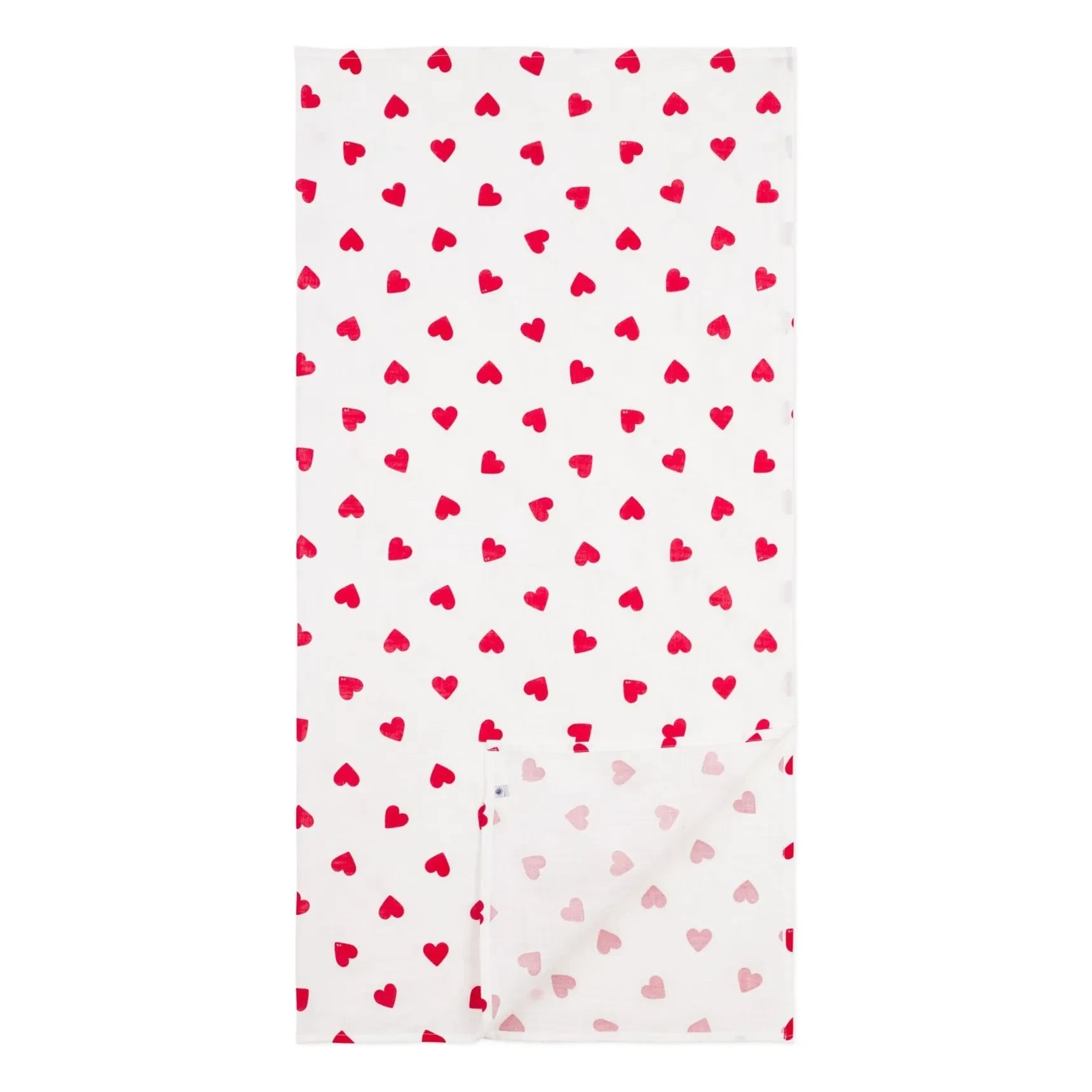 Petit Bateau - Cœurs Organic Cotton Changing Pad | White