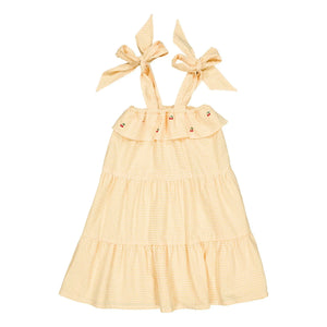 Loir - Olga Gingham Organic Cotton Dress | Yellow