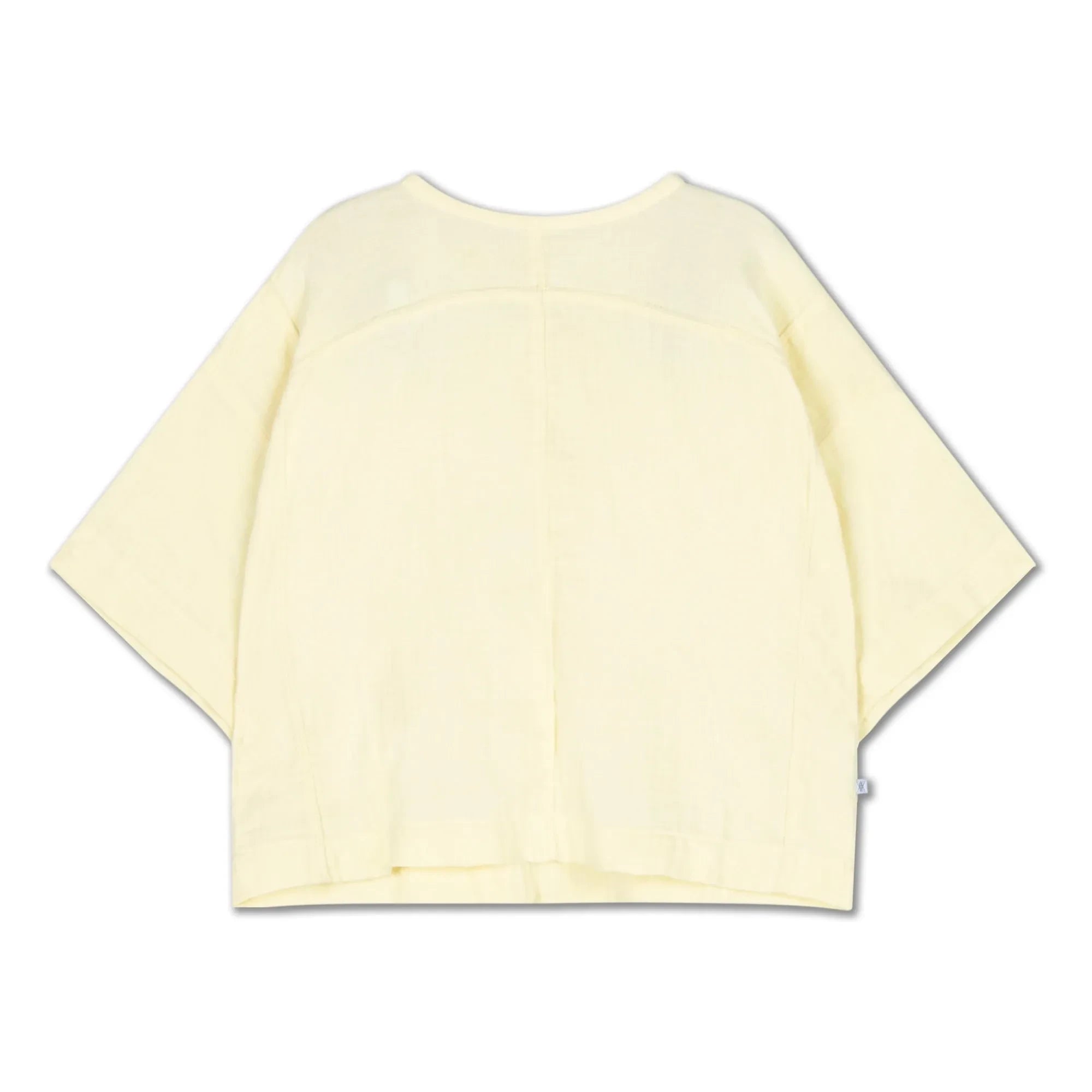 Repose AMS - Button-Back Organic Cotton Blouse | Pale Yellow