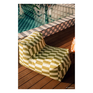 Nobodinoz - Matteo Tiles outdoor long pouf | Green