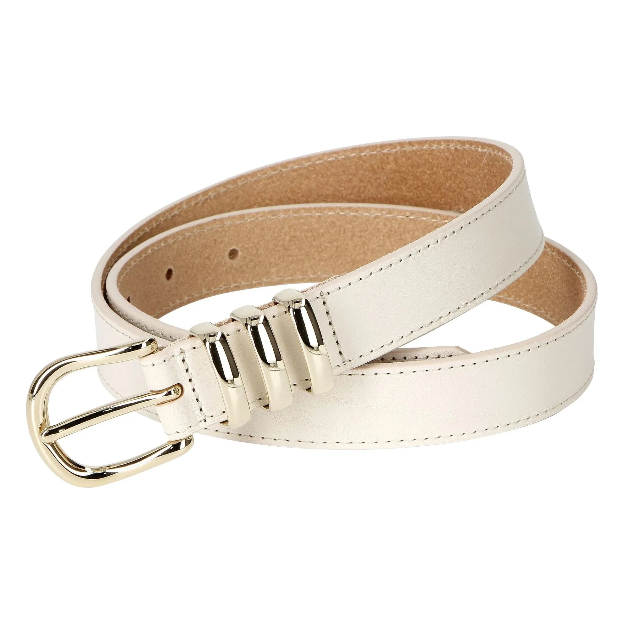 herbert frère soeur - La Iena Leather Belt | White