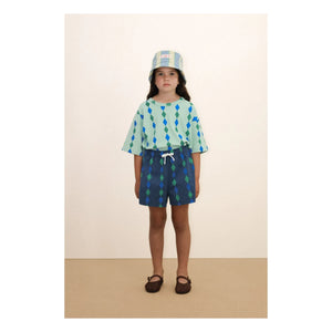 Tinycottons - Losange Organic Cotton Shorts | Blue