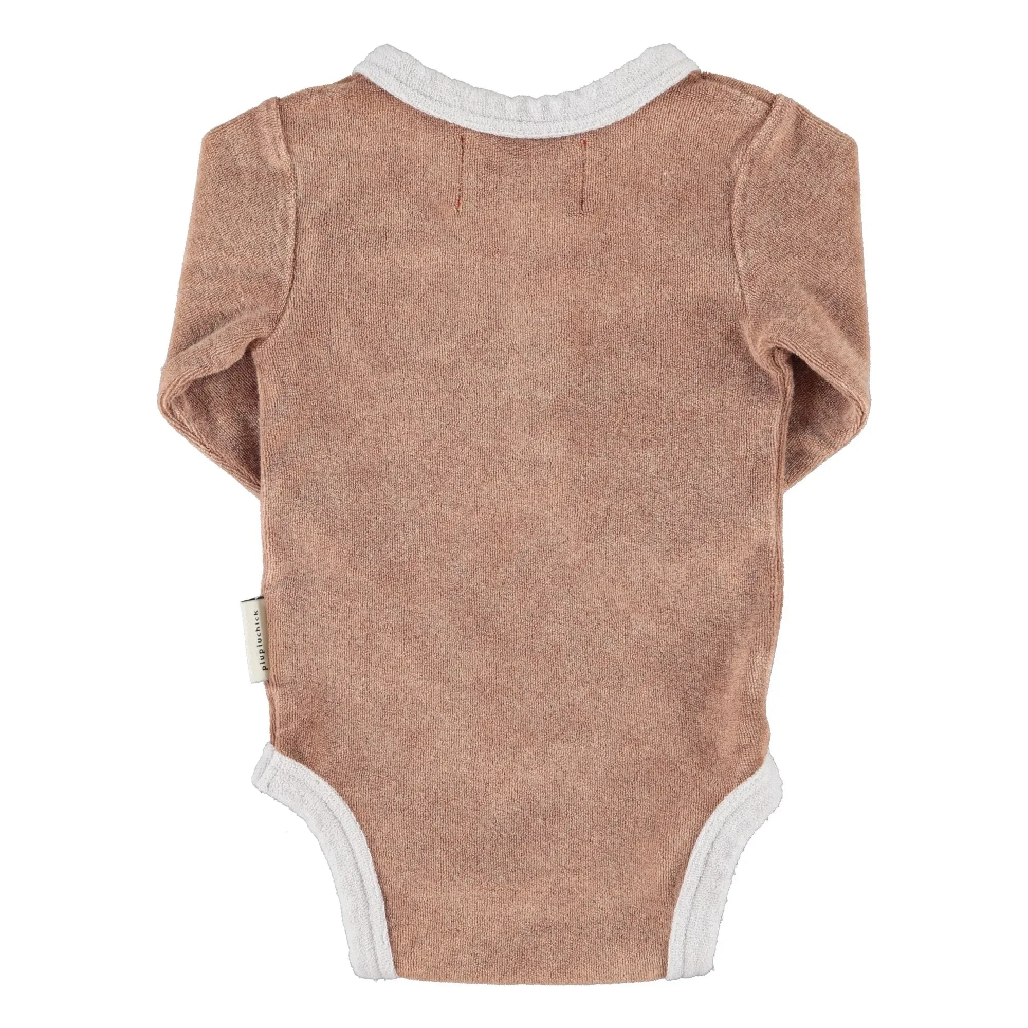 Piupiuchick - School Trip Organic Cotton Terry Bodysuit | Brown