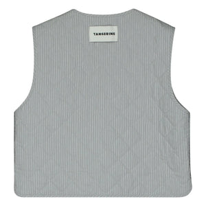 Tangerine - Striped Sleeveless Jacket | Light Grey