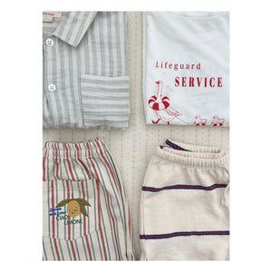 Konges Sløjd - Striped Organic Cotton Trio Shorts | Beige