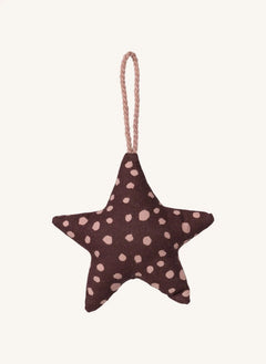 Broste Copenhagen - Cotton star Christmas ornament | Brown
