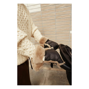 BINIBAMBA - Lambskin Baby Stroller Gloves | Toast