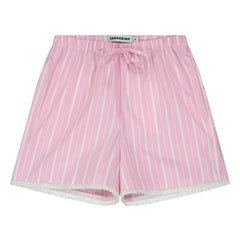 Tangerine - Striped Wide Shorts | Pale Pink