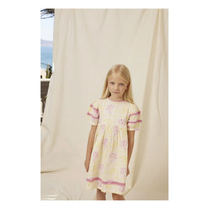 Bebe Organic - Alba Embroidered Apron Dress | Yellow