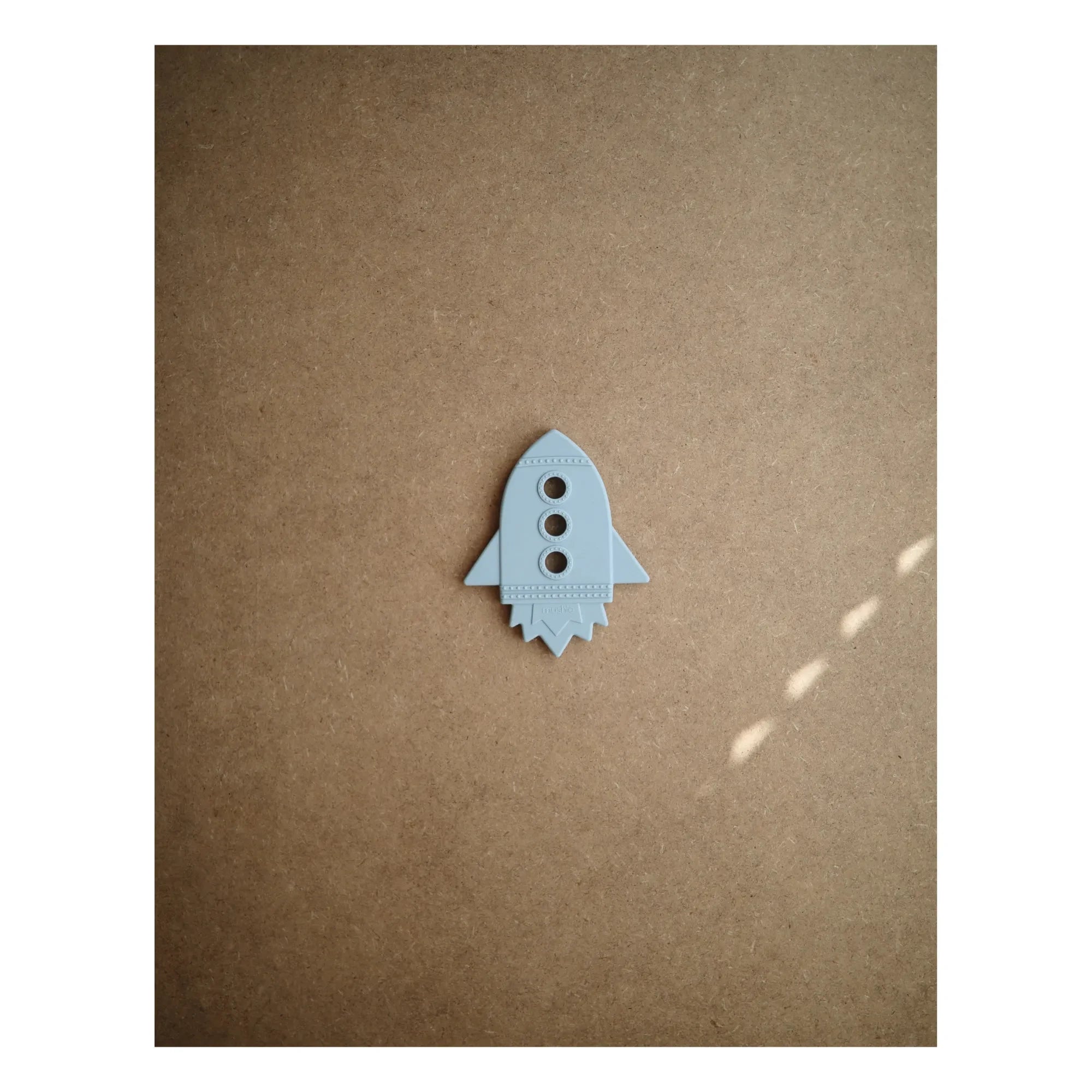 Mushie - Silicone Rocket Teether | Blue