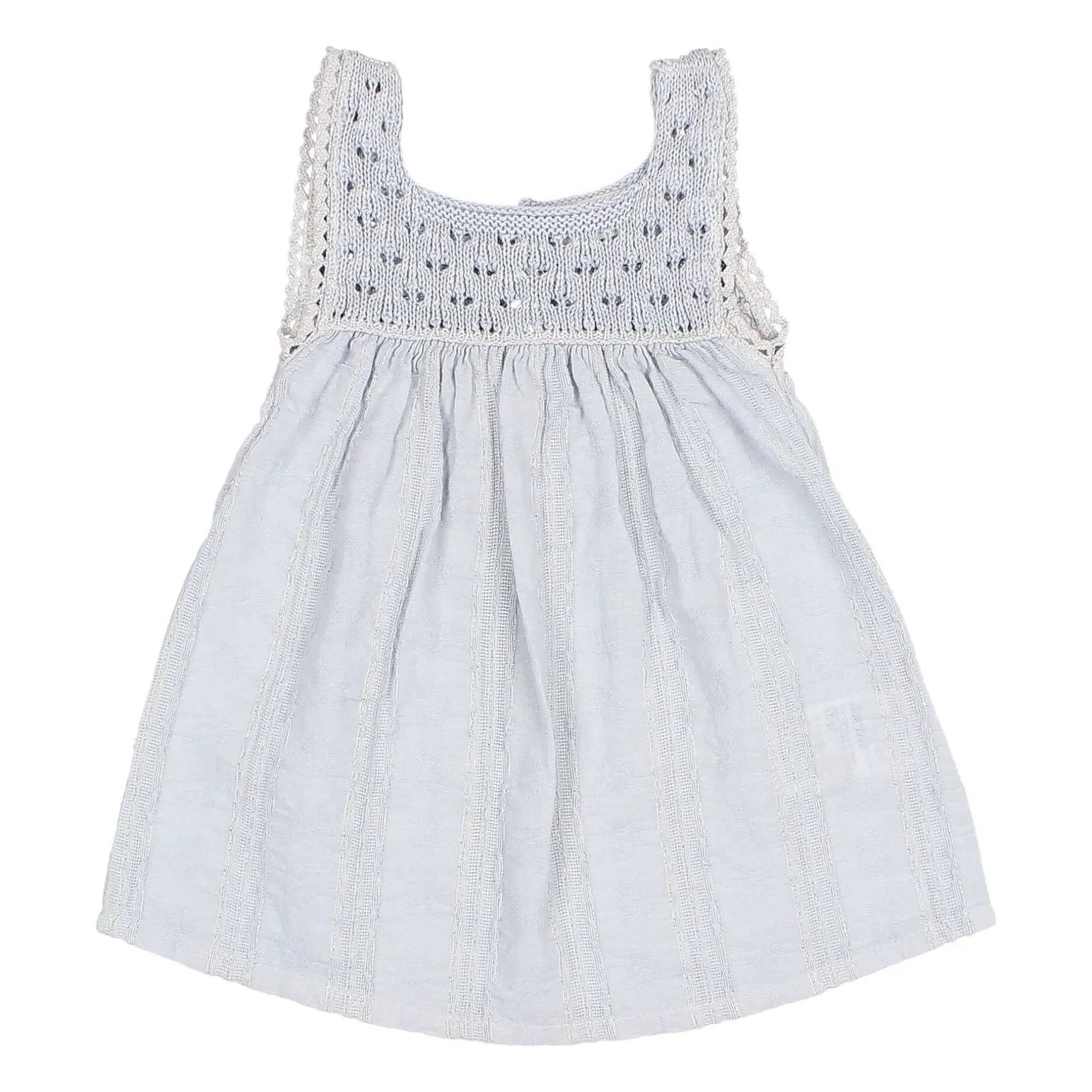 Búho - Boho Lurex Organic Cotton Dress | Light Blue