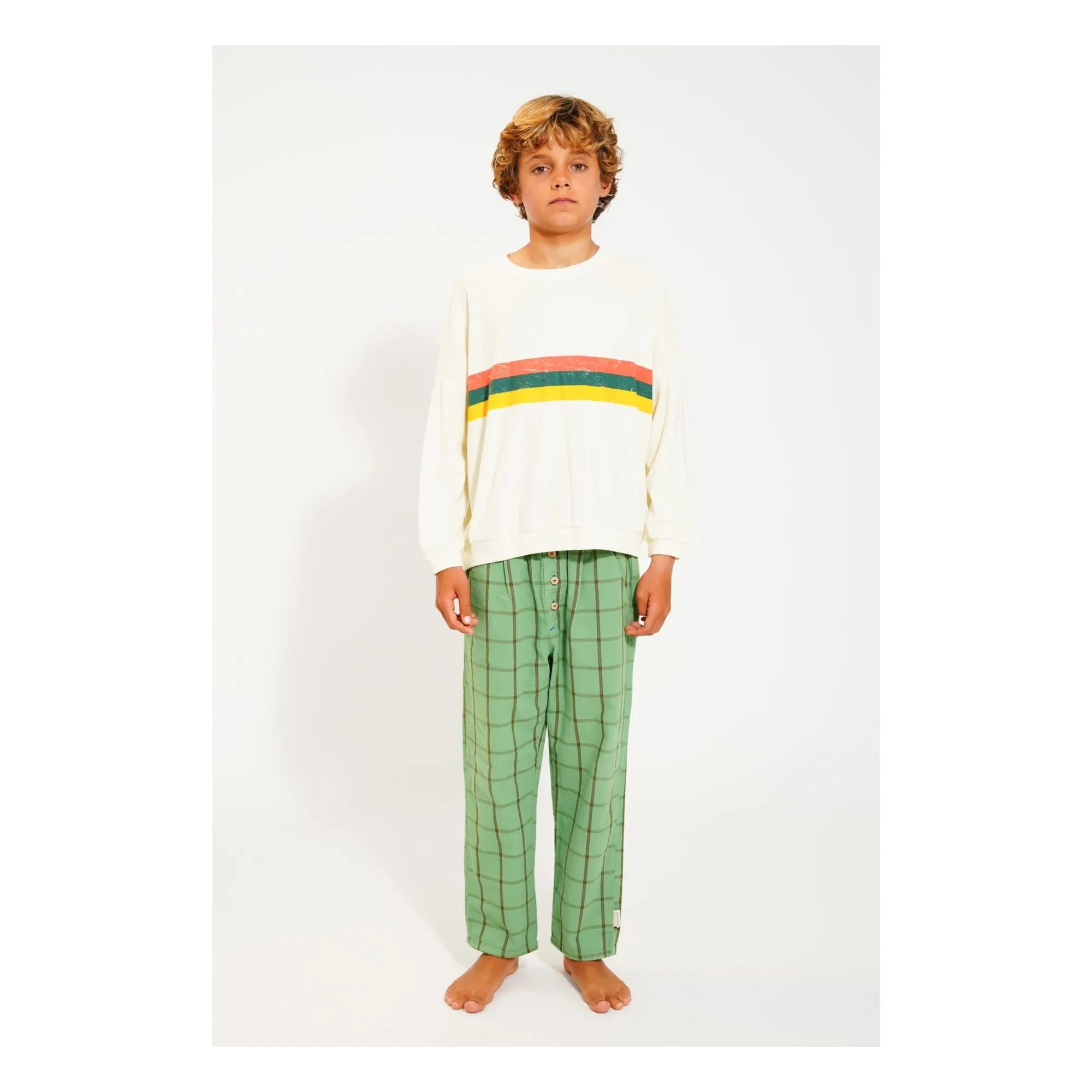 Piupiuchick - Organic Terry Striped Sweatshirt | Ecru