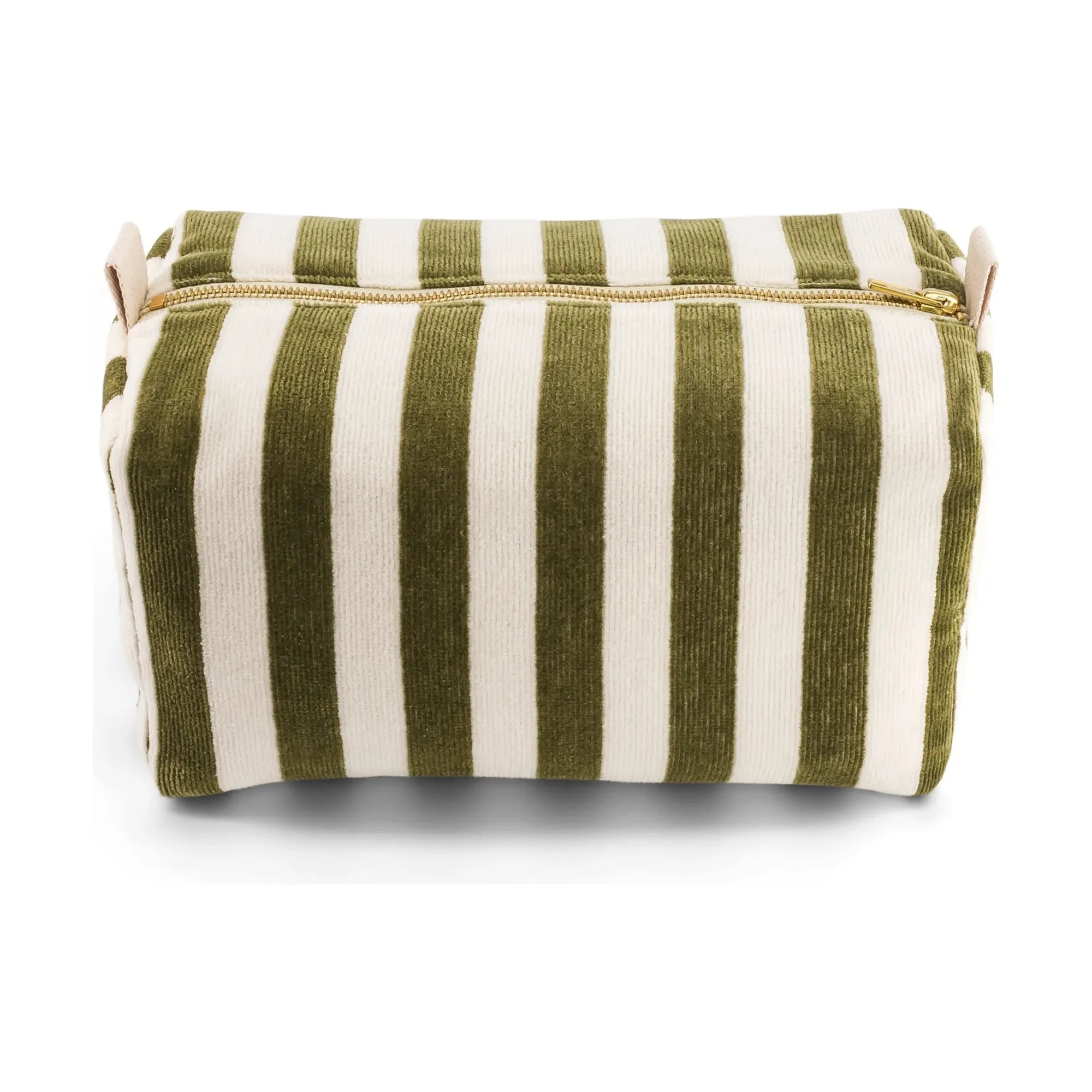 Rose in April - Vic Striped Towel-Textured Toiletry Bag | Khaki