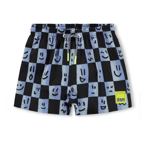 Molo - Niko Smiles Carreaux Recycled Fiber Swimsuit Shorts | Blue