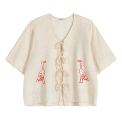 Bobo Choses - Organic cotton embroidered blouse | Cream