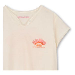 Zadig & Voltaire - Heart On Fire T-shirt with Tunic Collar | Off-white