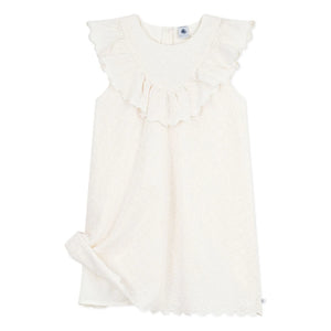 Petit Bateau - English Lace Heart Embroidered Cotton Dress | White