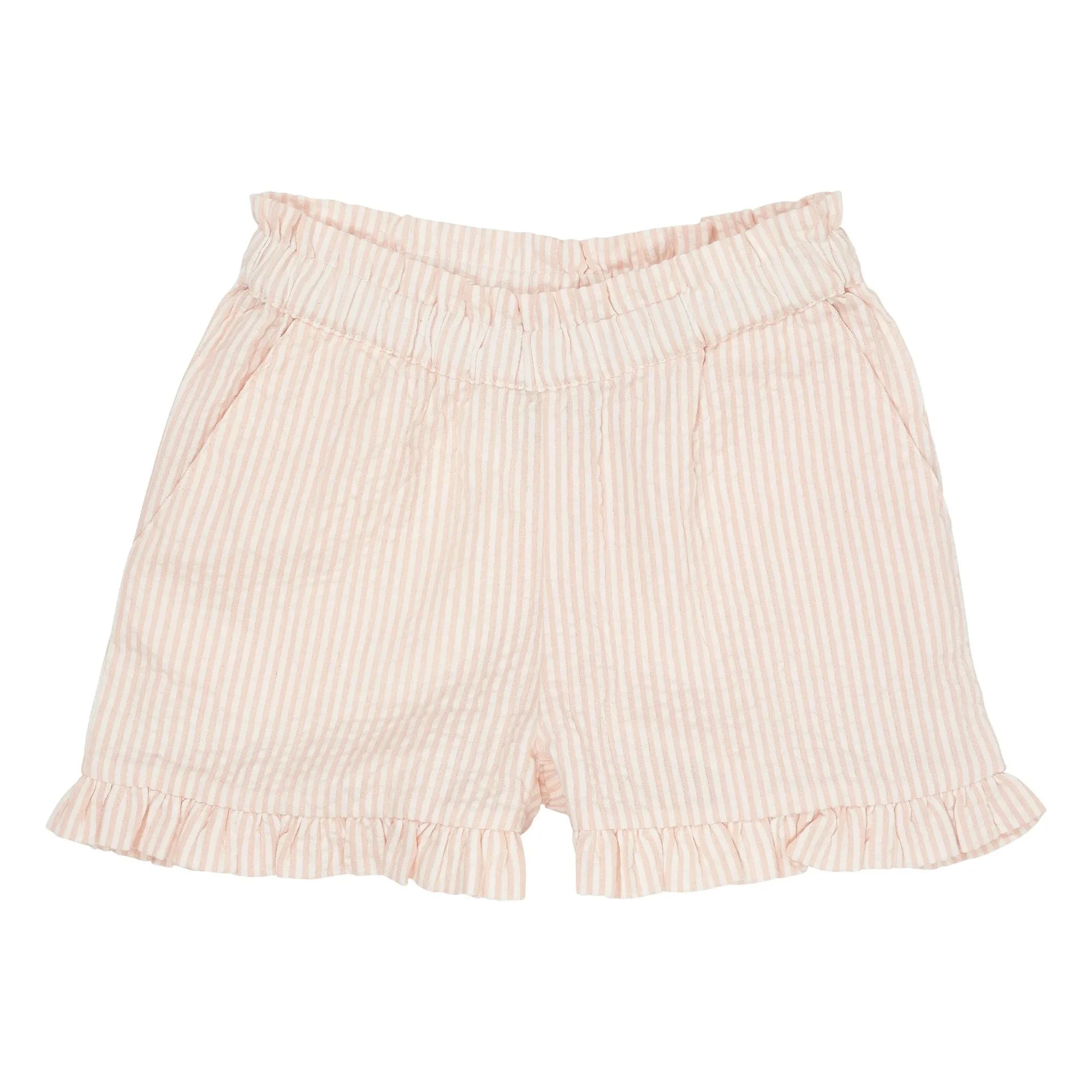 Copenhagen Colors - Girls' Striped Organic Cotton Shorts | Lychee Pink