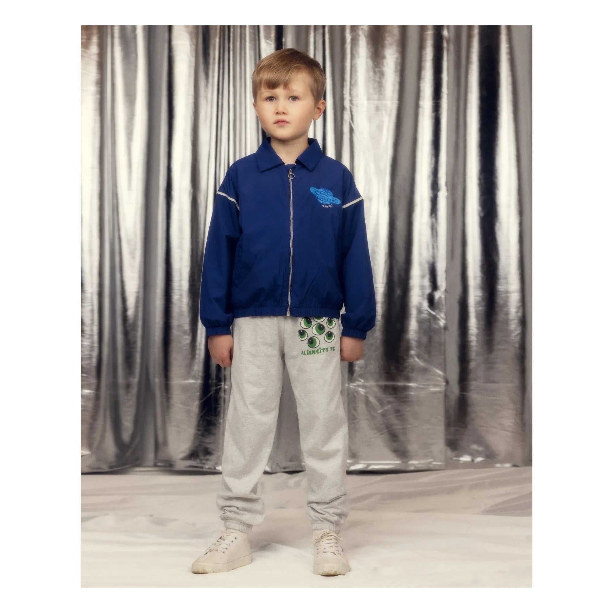 Mini Rodini - Planetary Recycled Fiber Bomber Jacket | Blue
