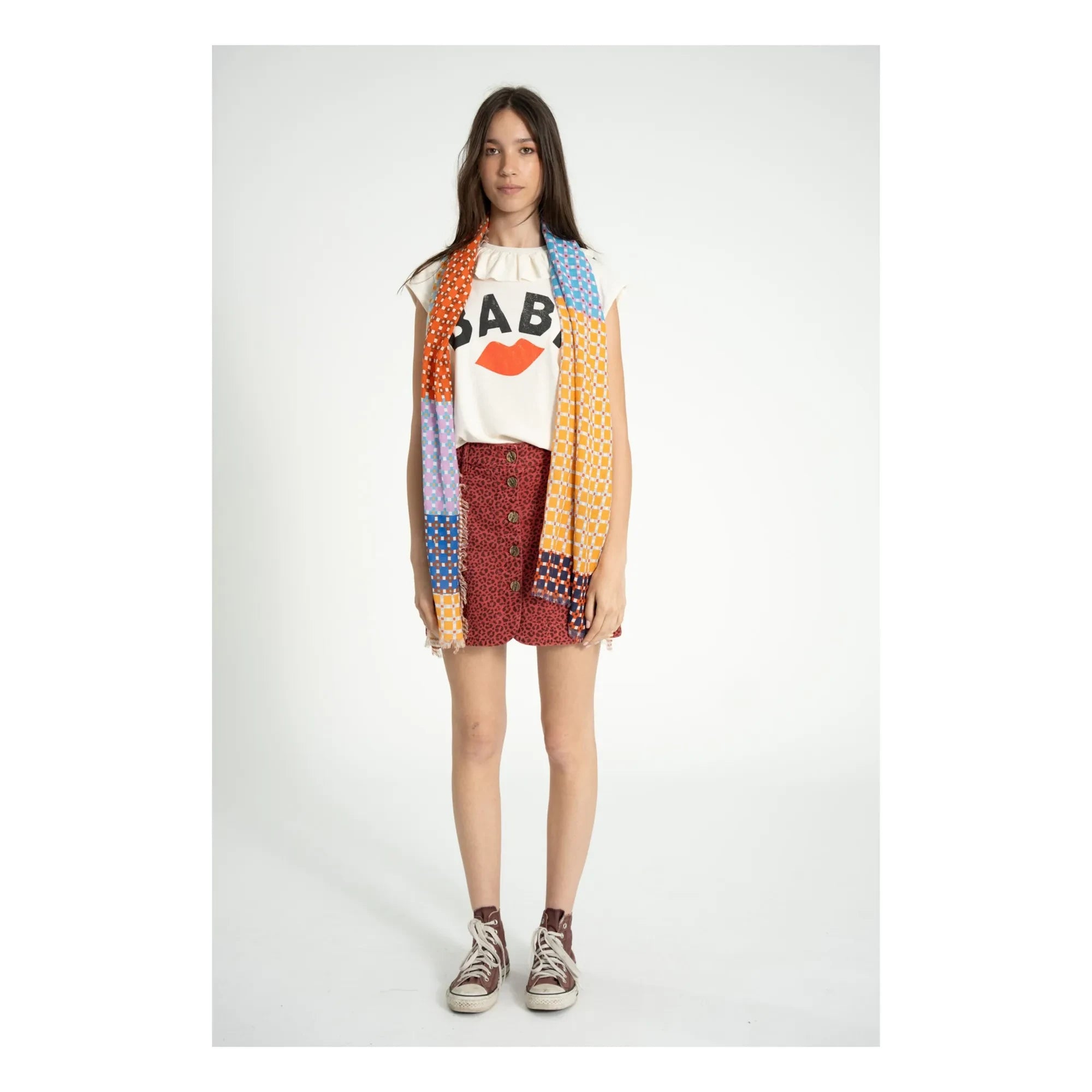 Sisters Department - Cotton Leopard Skirt | Framboise