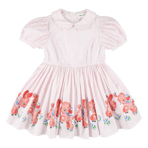 Morley - Striped Xuli Claudine Collar Dress | Pale Pink