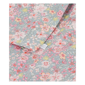 Petit Bateau - Cotton Bi-Elastane Floral Loose Blouse | Gray Blue