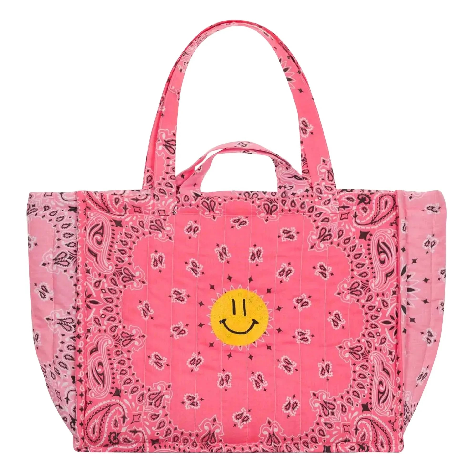 Call it by your name - Happy Face Maxi Quilted Tote | Pink