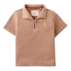 Gingersnaps - Timmy Embroidered Banana Textured Polo | Brown