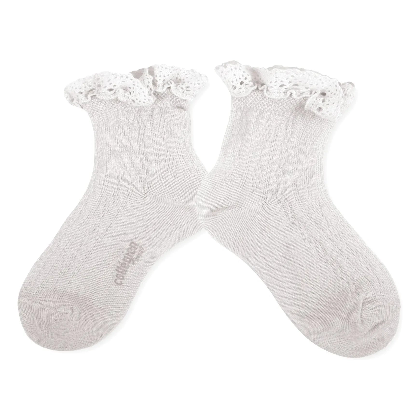 Collégien - Annette Lace Ruffled Socks | White