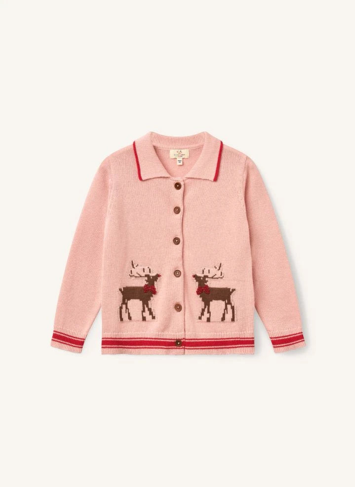 Copenhagen Colors - Organic Cotton Deer Cardigan | Powder Pink
