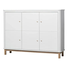 Oliver Furniture - Multi-Compartment 3-Door Oak Dresser | White