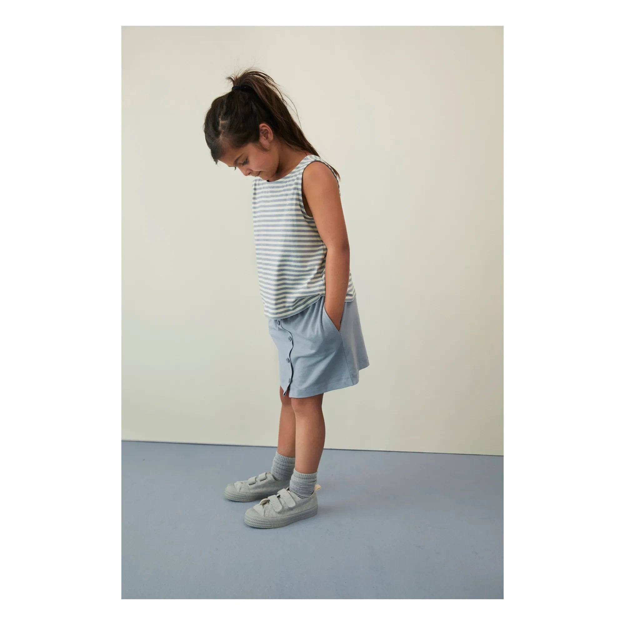Gray Label - Striped Organic Cotton Boxy Top | Blue