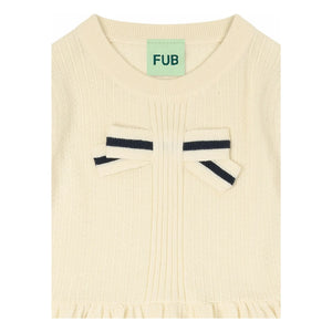 FUB - Bow T-Shirt Fine Knit Organic Cotton | Ivory