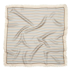 Becksöndergaard - Scallopia Çizgili İpek Eşarp | Krem