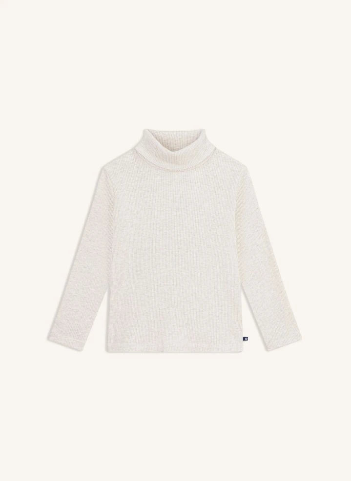 Petit Bateau - Ribbed turtleneck | Speckled beige