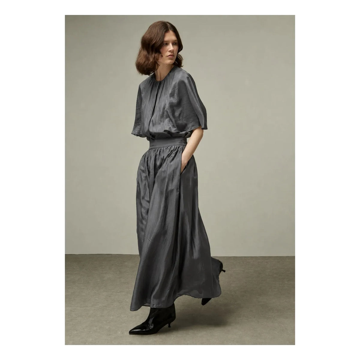 BELLEPIECE - Vera Silk Blouse | Steel