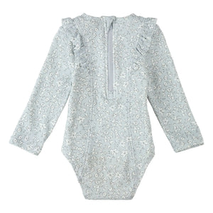 Petit Lem - Long Sleeve UV Protection Swimwear Textured Recycled Fibres | Blue
