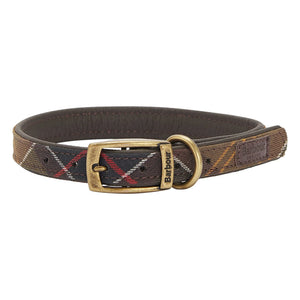 Barbour - Ekose köpek tasması | Koyu bej kahverengi