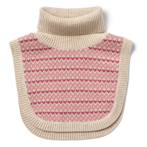 Wheat - Majo Wool Merino Jacquard Neck Warmer | Pink