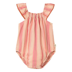 Cozmo - Street Striped organik pamuklu tulum | Pembe