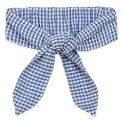 Arsène et Les Pipelettes - Seersucker Gingham Hair Band | Blue