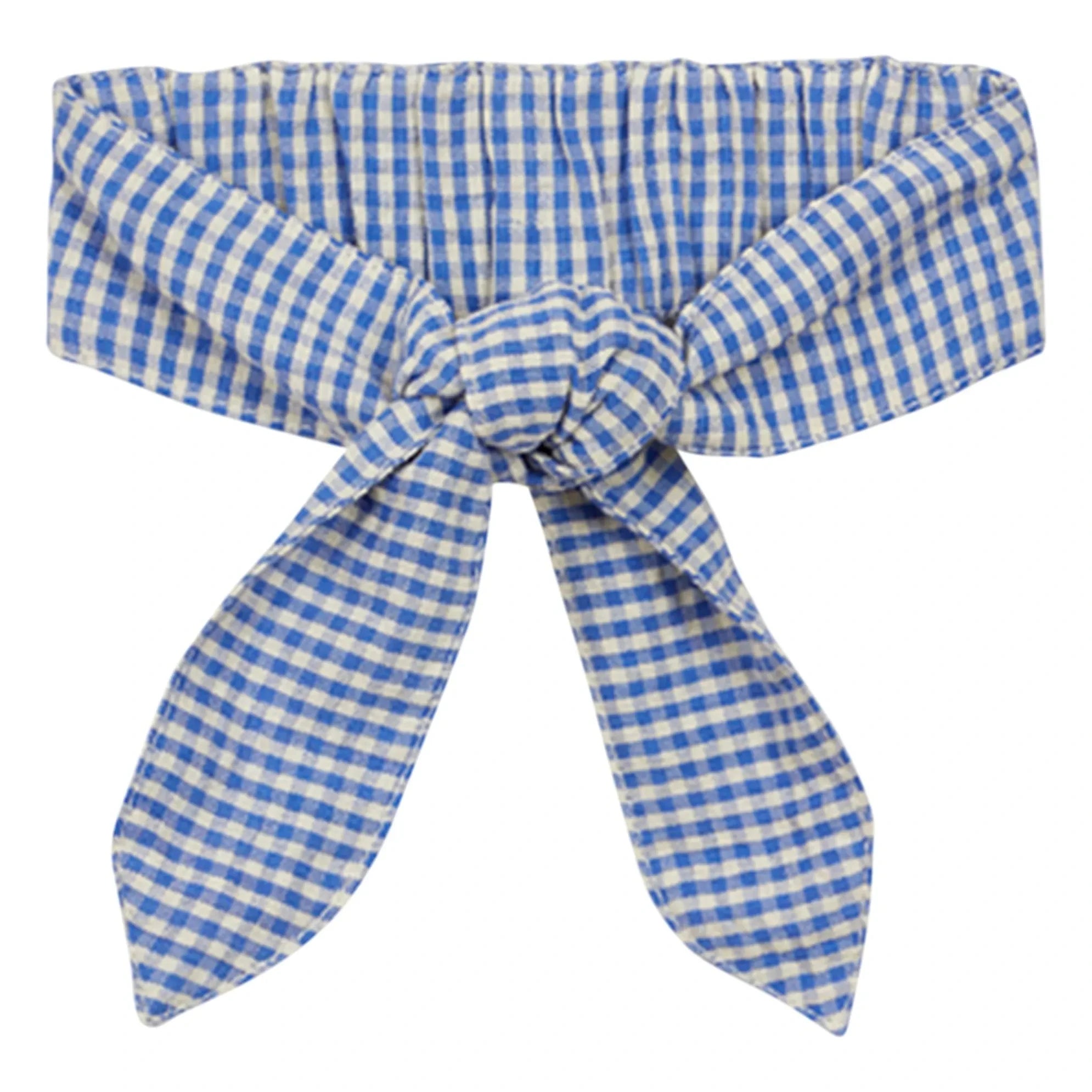 Arsène et Les Pipelettes - Seersucker Gingham Hair Band | Blue