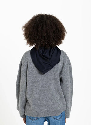 Finger in the nose - Sally Frenchie Merino Wool Sweater | Grey Melange