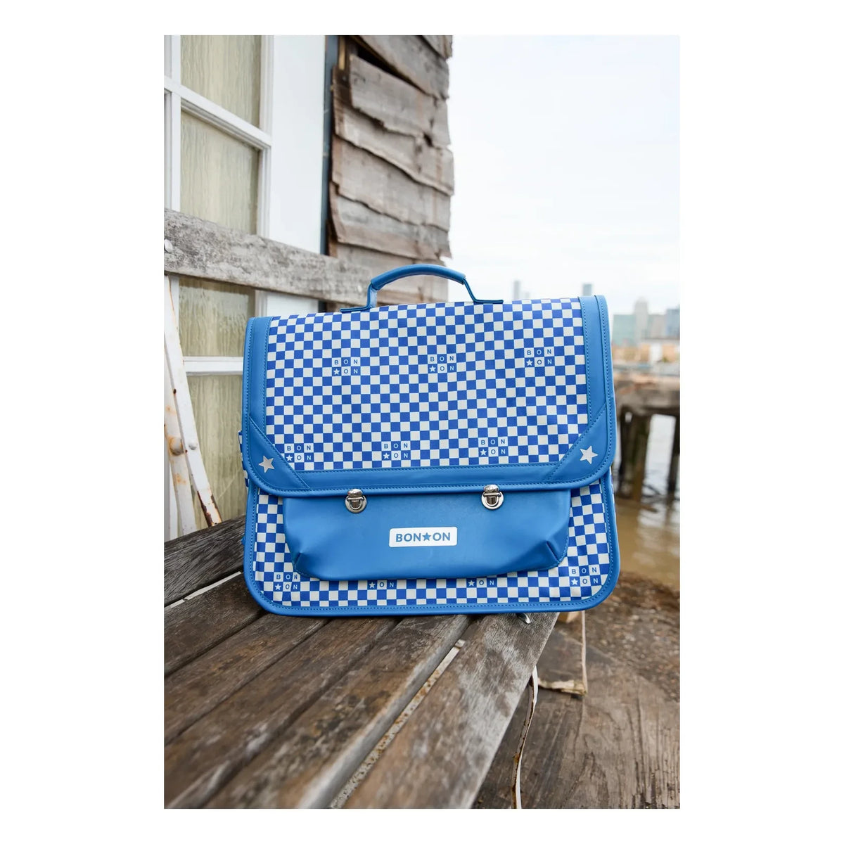 Bonton - Damier School Backpack | Blue