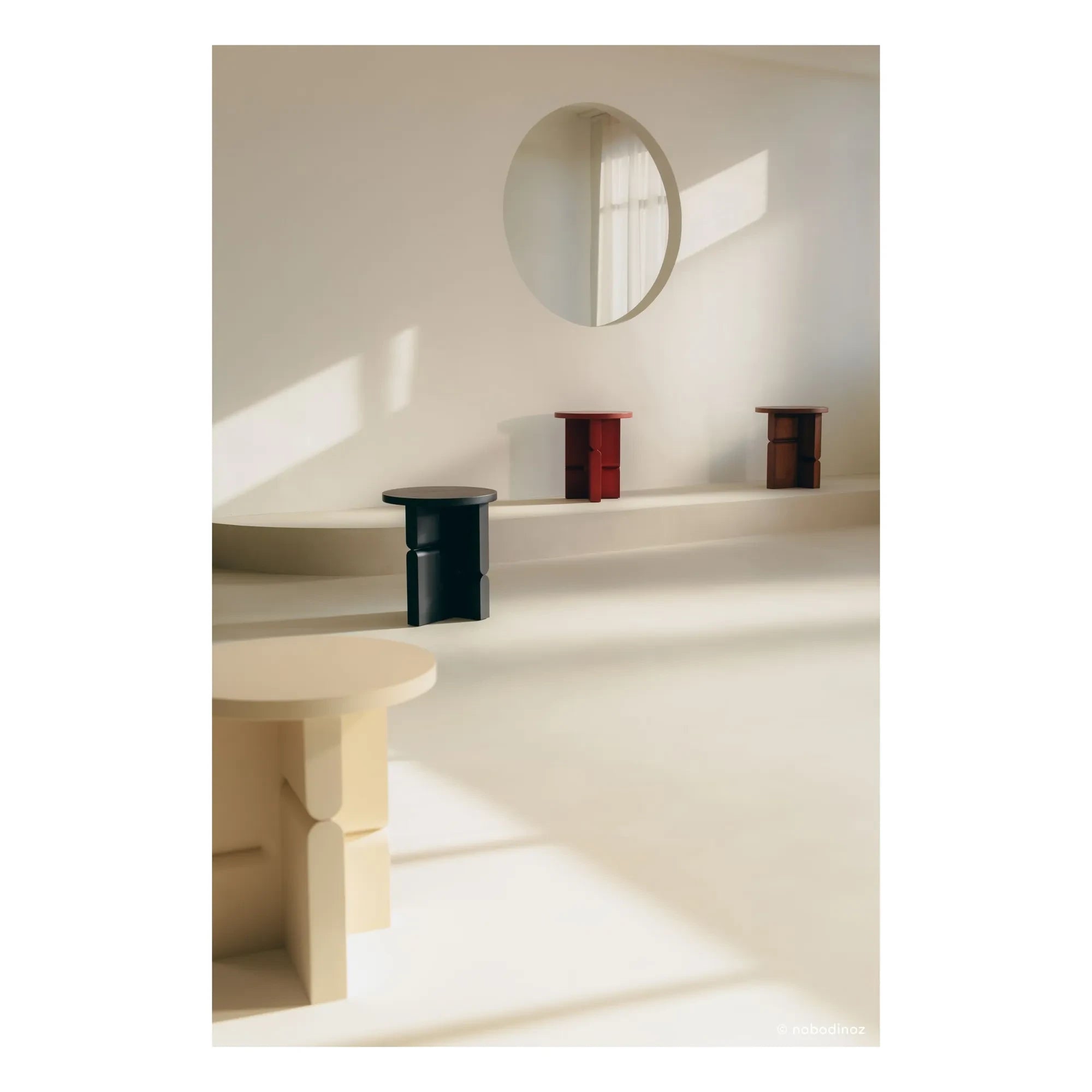 Nobodinoz - Apricot Painted Wooden Side Table | Ivory