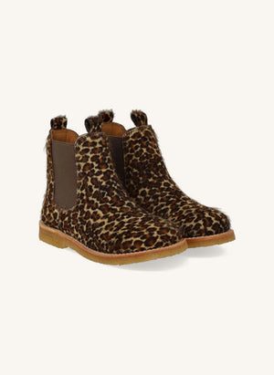 Angulus - Pony Leopard Chelsea Boots | Brown