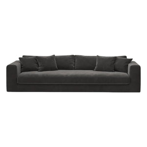 Panac Edition - Bellechasse velvet brushed 4-seater sofa - 260 cm | Charcoal Gray