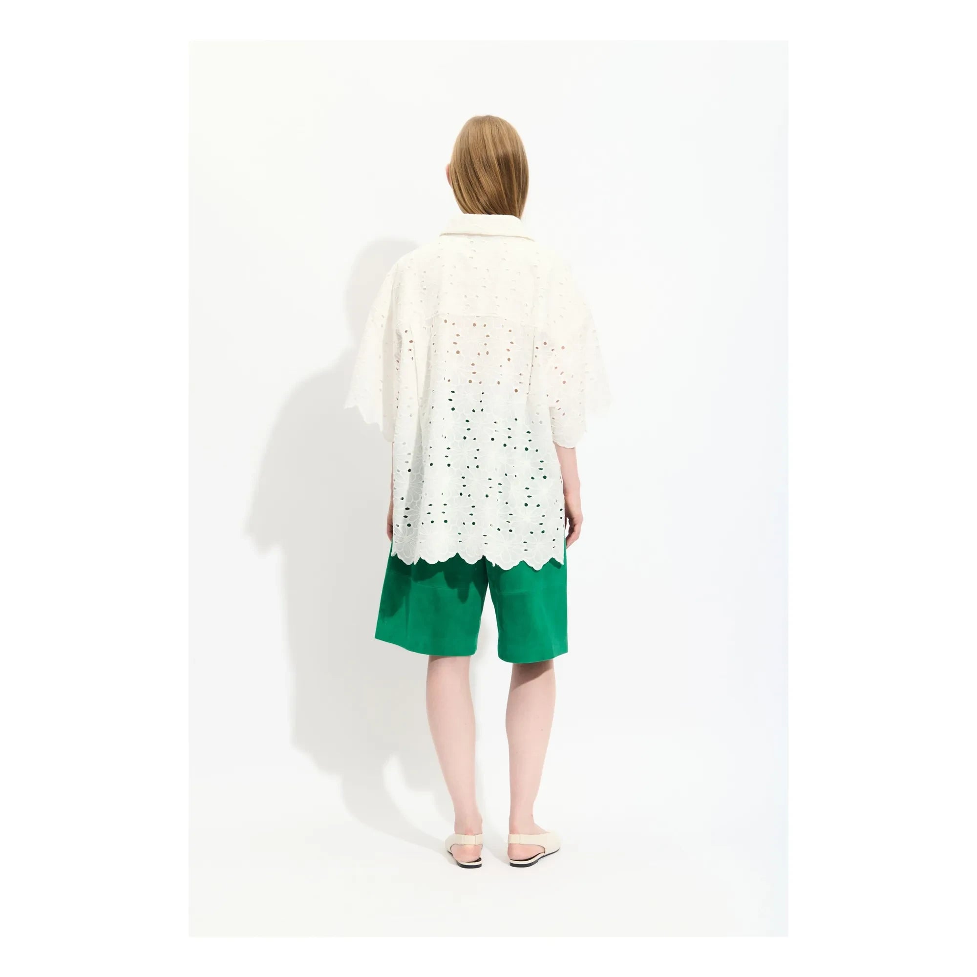 BELLEPIECE - Pio Cotton Embroidered Blouse | White