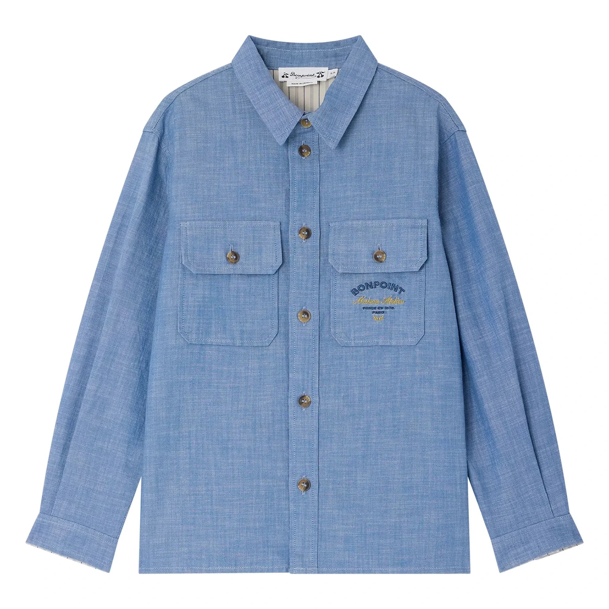 Bonpoint - Eddy Chambray Organic Cotton Shirt | Blue