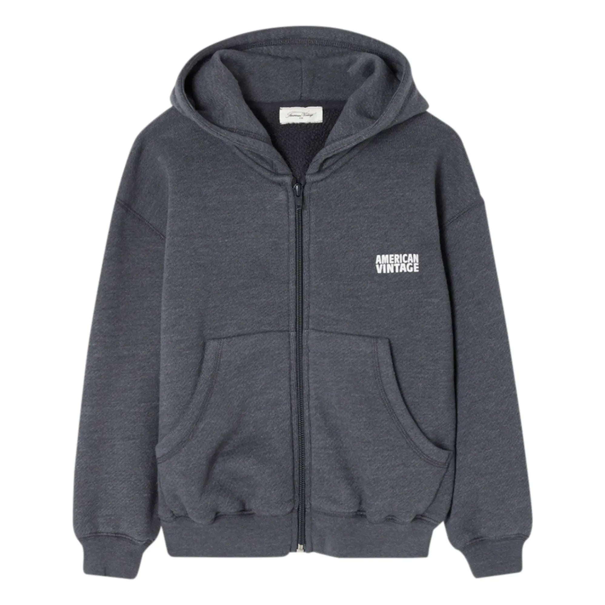 American Vintage - Doven Zip Sweatshirt | Marled Charcoal Gray